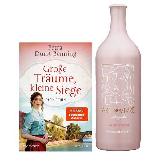 Geschenkset mit Buch Große Träume und kleine Siege - die Köchin und dem Wein Art de Vivre.