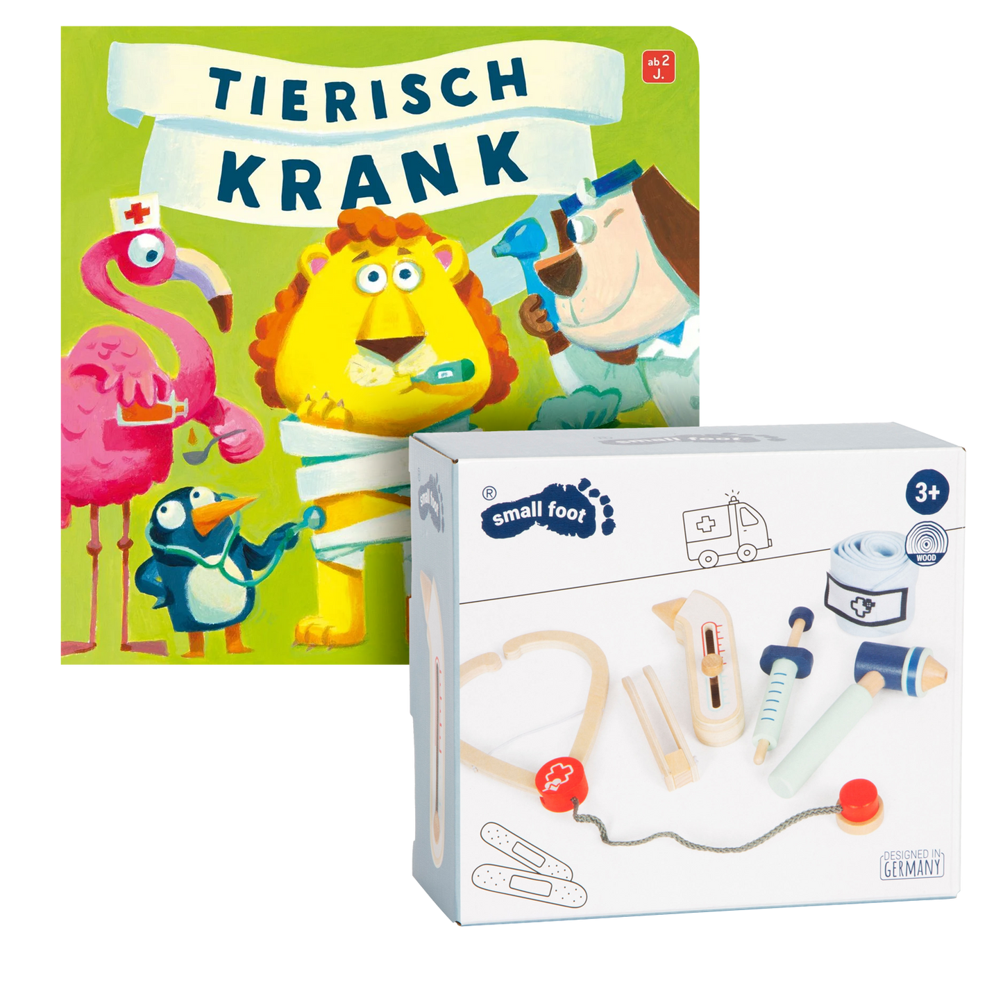 Geschenkset mit Buch Tierisch krank und small foot.