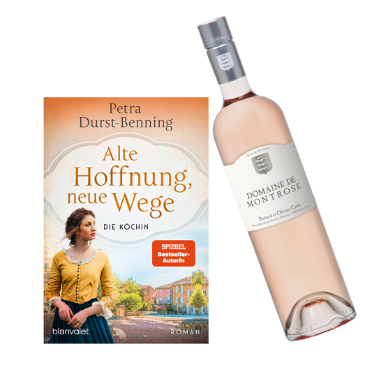 Geschenkset mit dem Buch alte Hoffnung, neue Wege und dem Wein Domaine de Montrose
