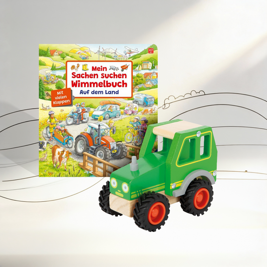Mein Sachen suchen Wimmelbuch Auf dem Land  & small foot Holztraktor