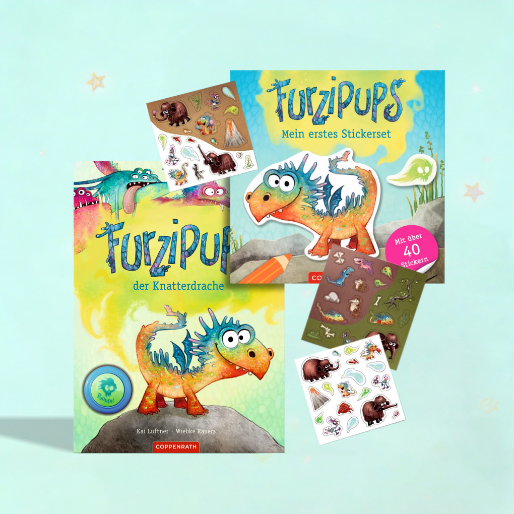 Furzipups der Knatterdrache + Mal- und Stickerbuch