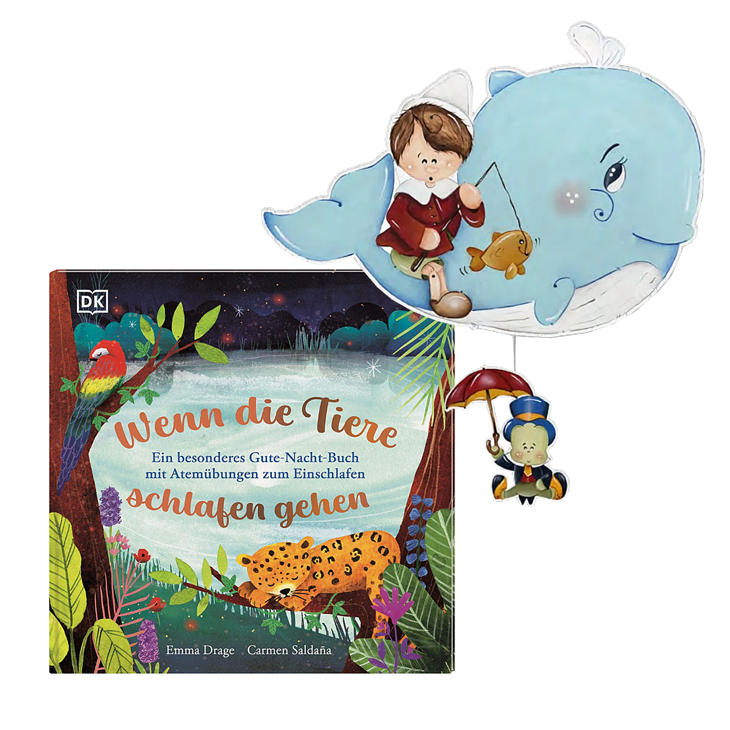 Geschenkset mit dem Buch Wenn die Tiere schlafen gehen und einem Kinder Traumfänger.