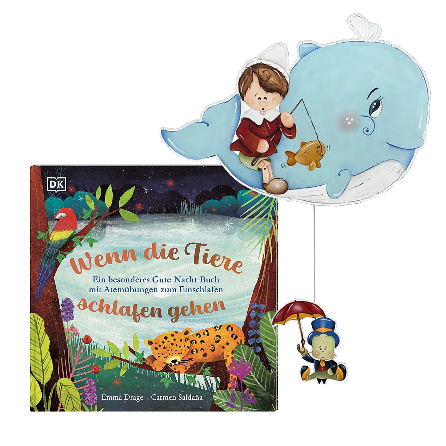 Geschenkset mit dem Buch Wenn die Tiere schlafen gehen und einem Kinder Traumfänger.