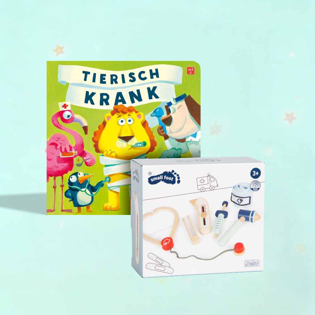 Tierisch krank & Arzt Set aus hochwertigem Holz