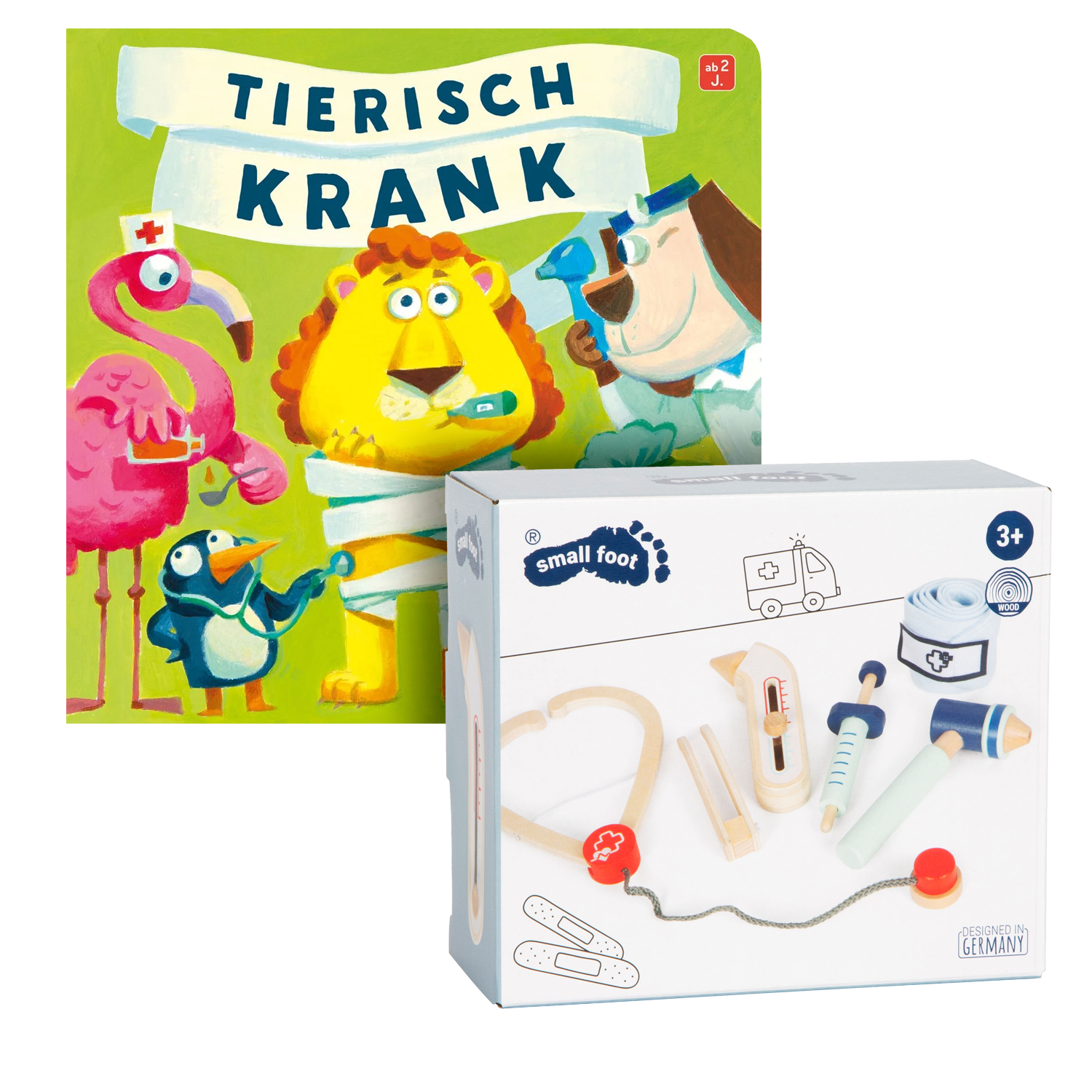 Geschenkset mit Buch Tierisch krank und small foot.