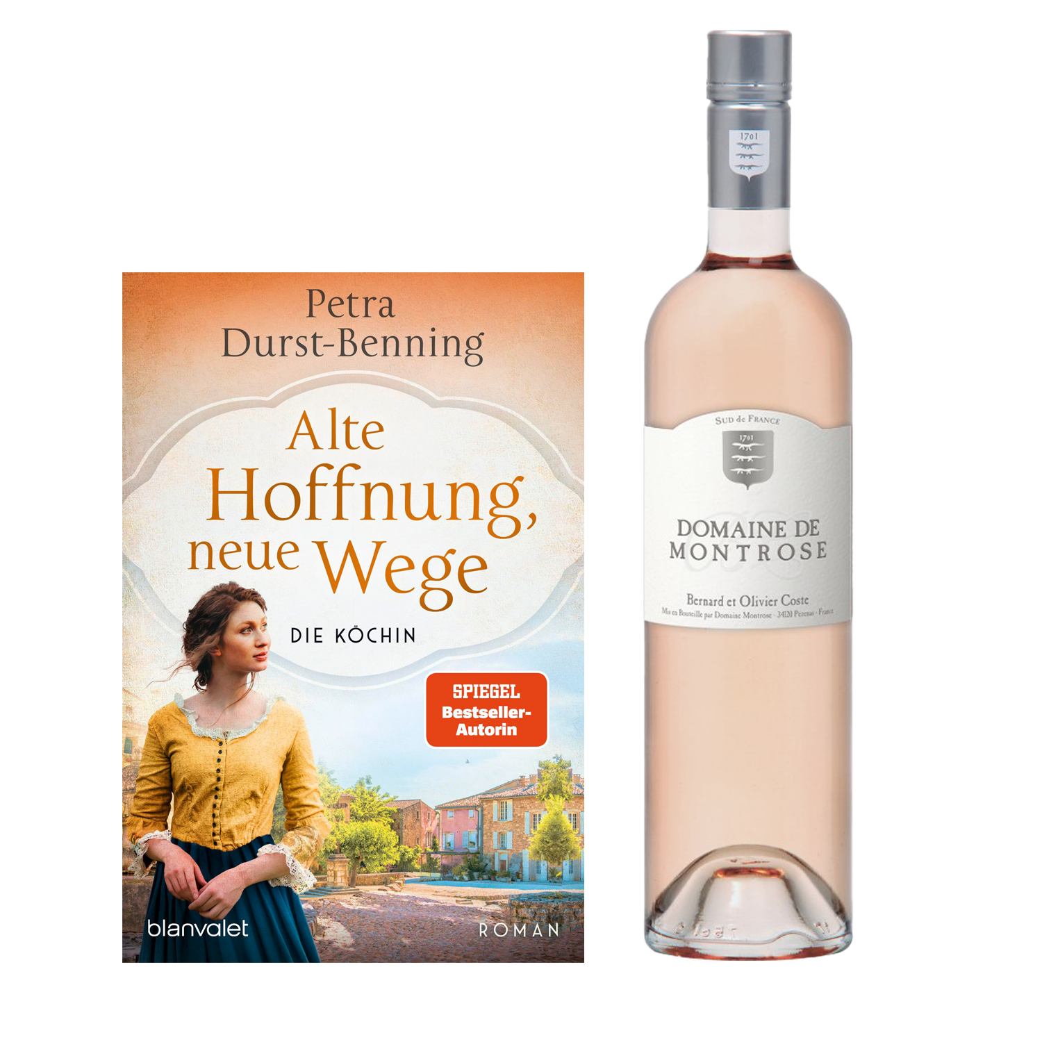 Geschenkset mit dem Buch alte Hoffnung, neue Wege und dem Wein Domaine de Montrose